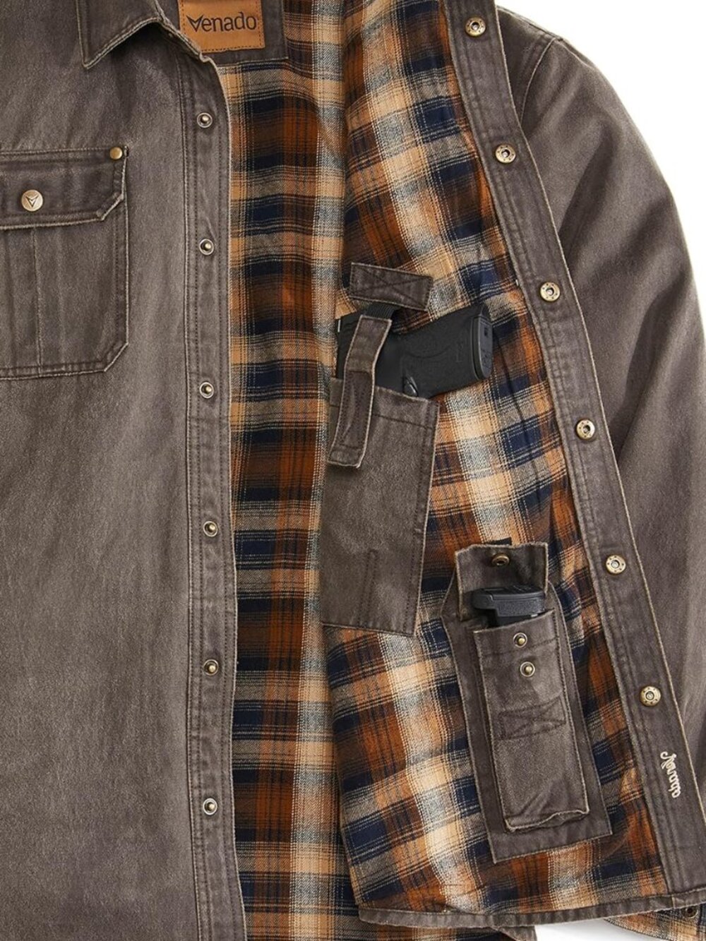 Bountyman Concealed Carry Shirt Jacket - Brown | Large - Picture 7 of 7